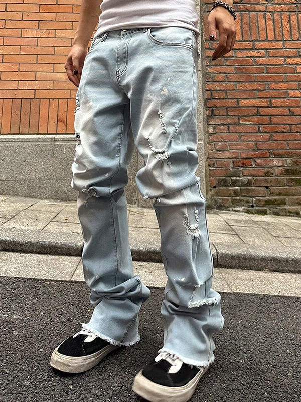 Zerrissene, lockere Jeans für Herren