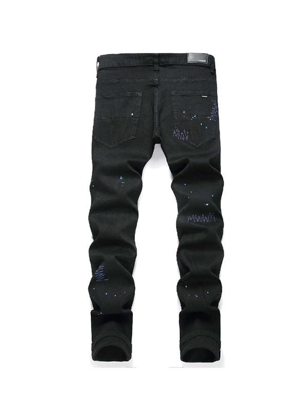 Herrenjeans mit Kreuzabzeichen und Strasssteinen