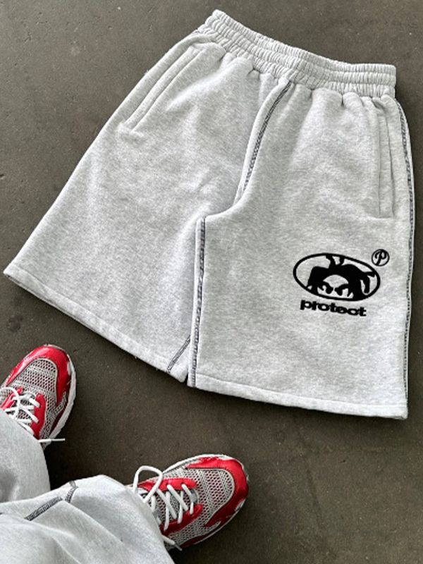 Bestickte Shorts mit Aufdruck