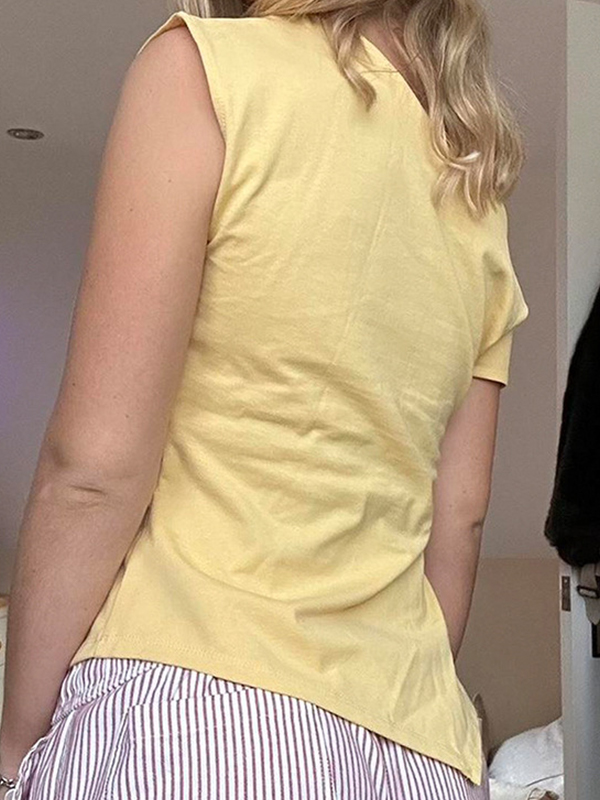 Kurzarm-T-Shirt mit One-Shoulder-T-Shirt