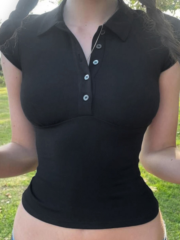 Kurzärmliges T-Shirt in Volltonfarbe