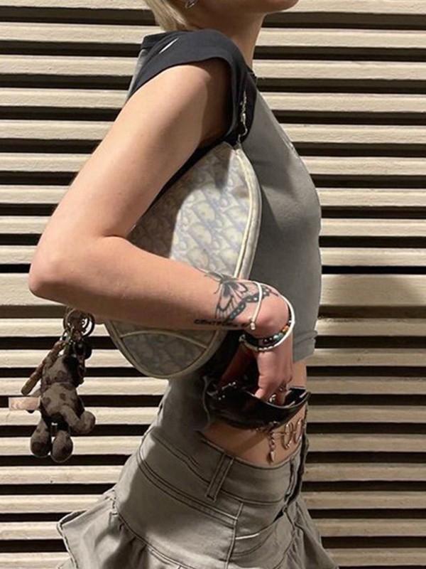 Ragla-Kurzarm-T-Shirt mit Vintage-Lippendruck