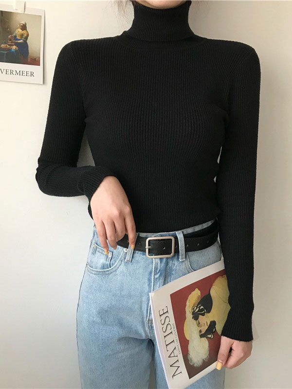 Strickpullover mit Stehkragen