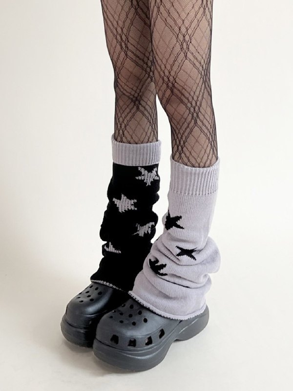 Reverse Star Jacquard gestrickte Beinlinge