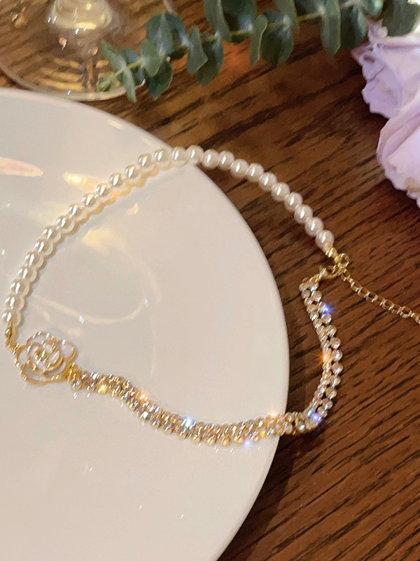 1 Stück Vintage Kamelien Perlenkette