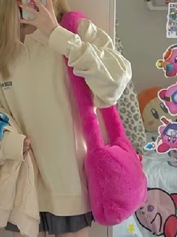 Kaninchenfell Tasche Pelz Schultertasche