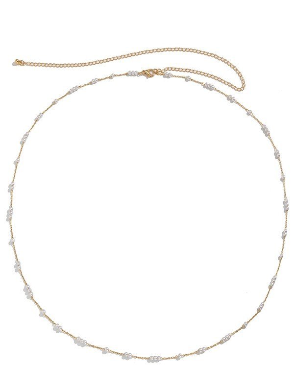 Mit Kunstperlen verzierte Bauchkette