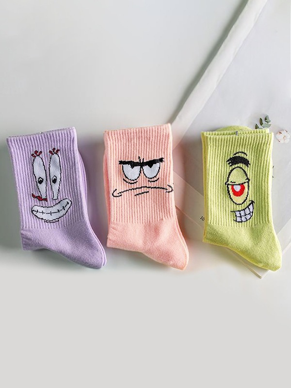 Niedliche Cartoon-Muster-Crew-Socken