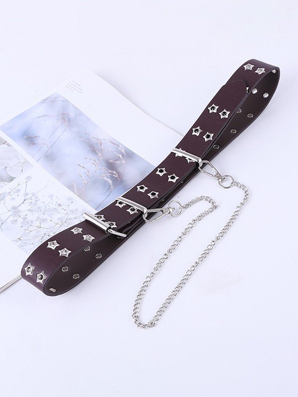 Abnehmbarer Gürtel mit Sternöse und Kettenschnalle