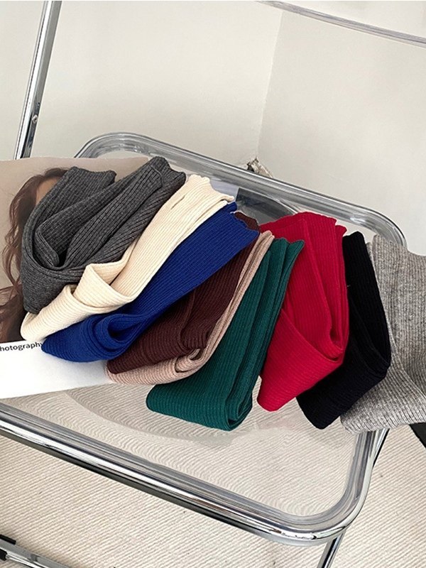 Gerippte Armwärmer-Handschuhe mit Daumenloch