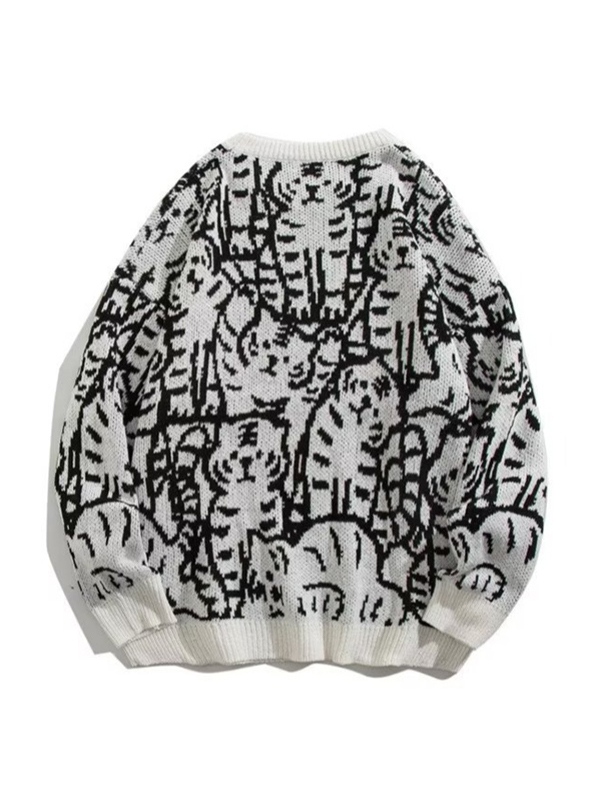 Herren-Tiger-Jacquard-Pullover