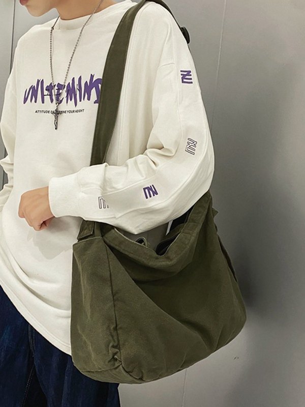 Große Canvas-Einkaufstasche in Vintage-Waschung