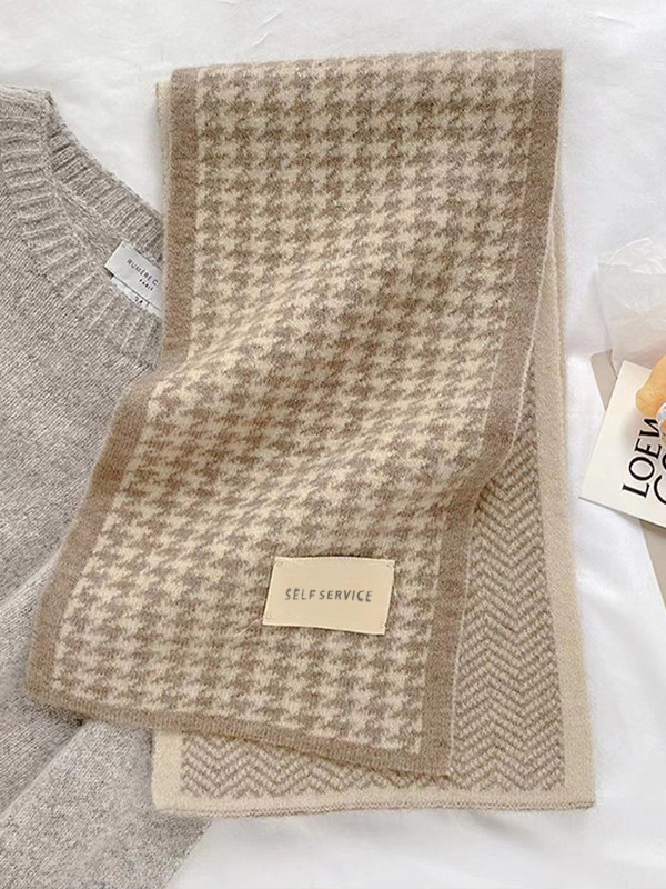 Vintage Hahnentritt Muster Schal