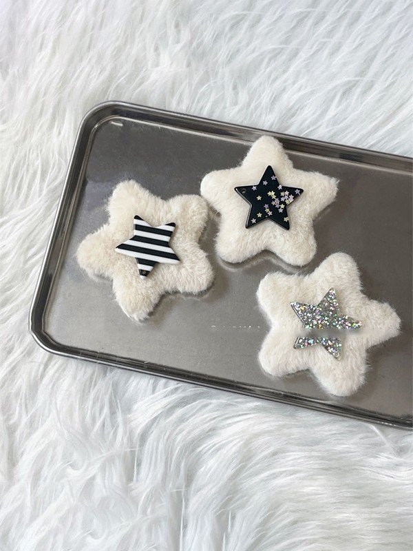 Glitter Star Fuzzy Haarspange