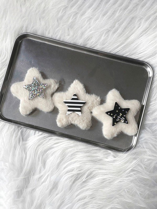 Glitter Star Fuzzy Haarspange