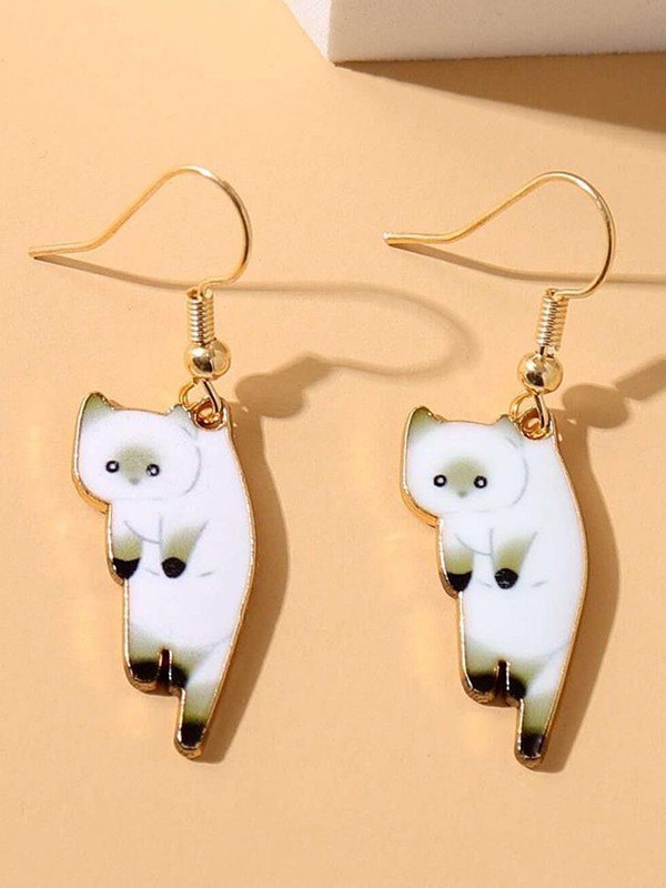 Niedliche Cartoon-Kätzchen-Anhänger-Ohrringe