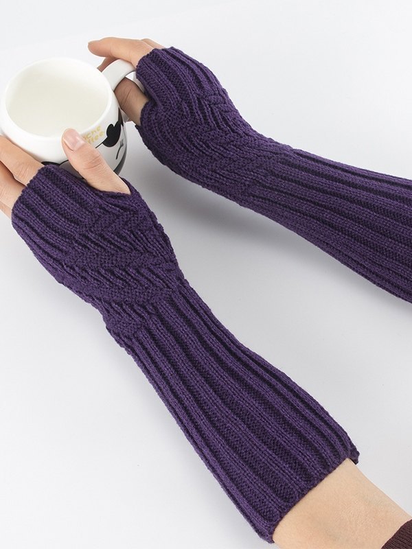 Armstulpen aus Jacquard-Rippstrick ohne Finger