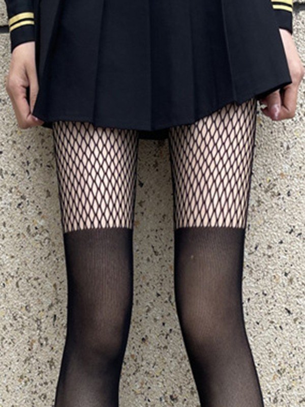 Schwarze Mesh-Netzstrumpfhose