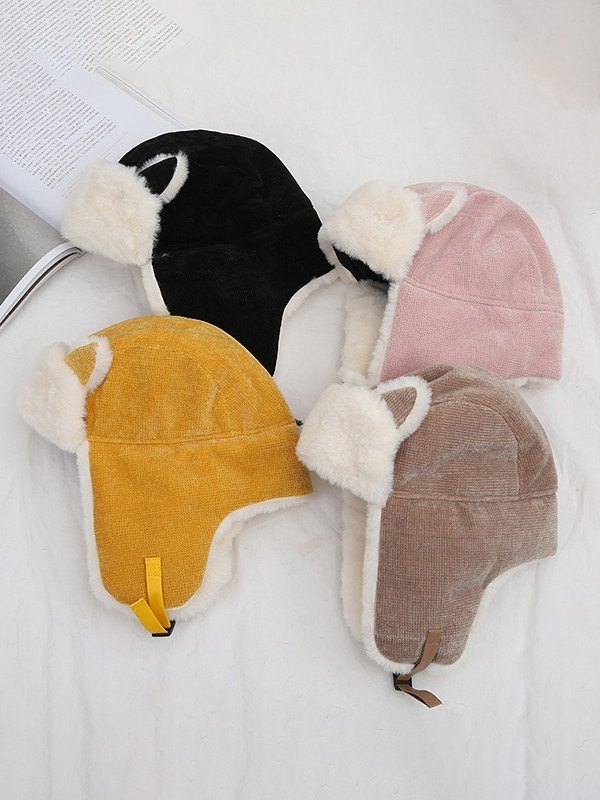 Warmer Faux Fur Shearling Cat Ear Trapper Hat
