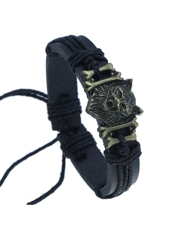 Tier-Anhänger-Pu-Leder-Armband
