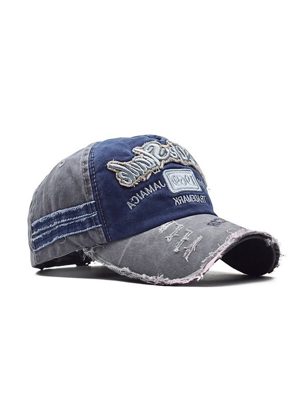 Stickerei-Patchwork-Distressed-Baseballmütze