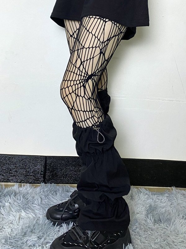 Geraffte Beinwärmer mit Kordelzug