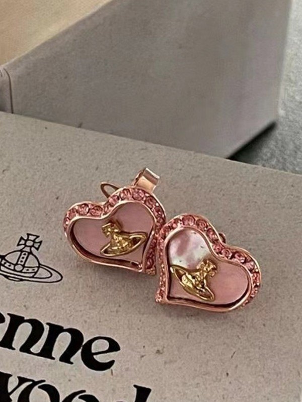 Strass-Kosmos-Herz-Ohrringe