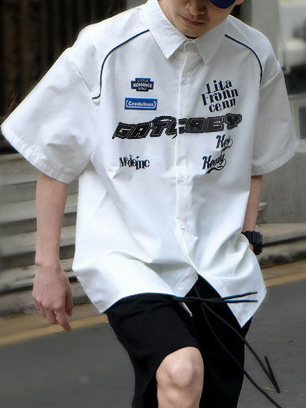 Kurzärmliges Motorrad-Shirt mit Vintage-Logo für Herren