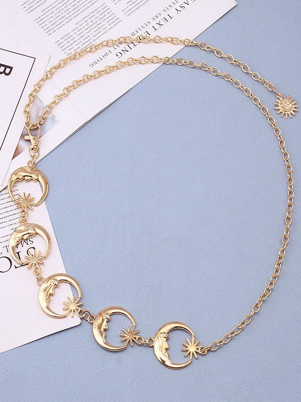 Halbmond Anhänger Bauchkette