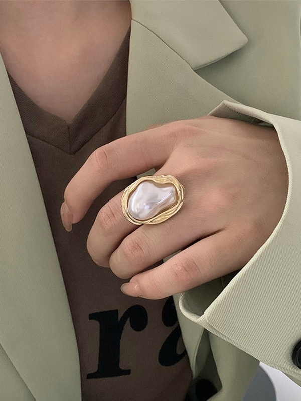 Vintage Perlen unregelmäßiger Manschettenring