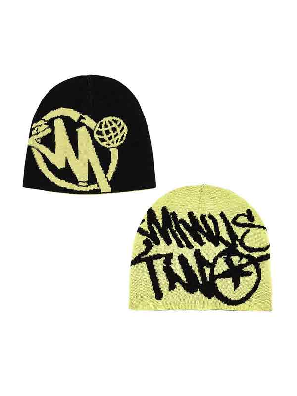 Beanie-Mütze mit Kontrastfarbdruck