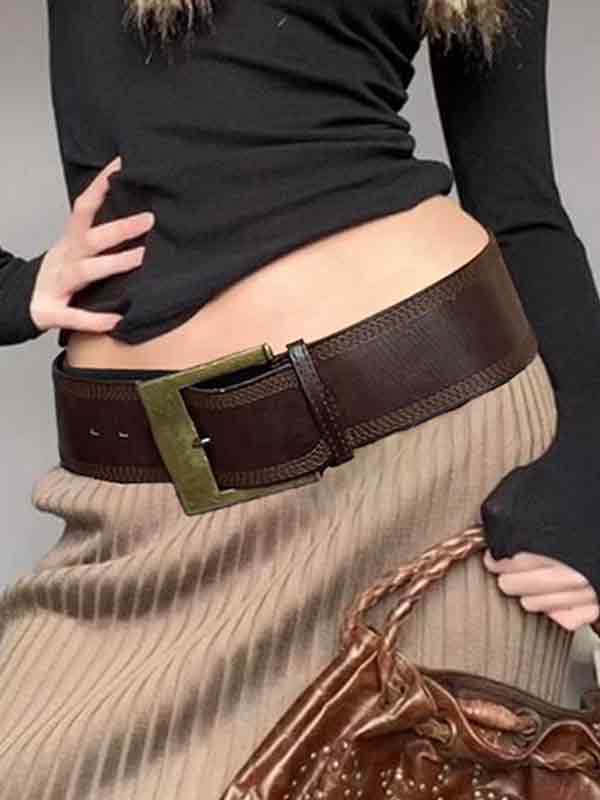 Gürtel mit Schnalle im Vintage-Stichdesign