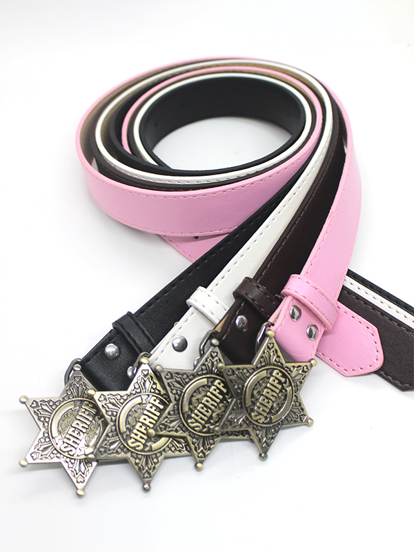 Gürtel mit sechseckiger Sternschnalle und Gravur