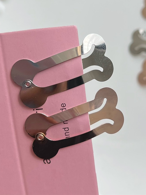 1 Stück Knochen-Haarspangen mit Metallausschnitt