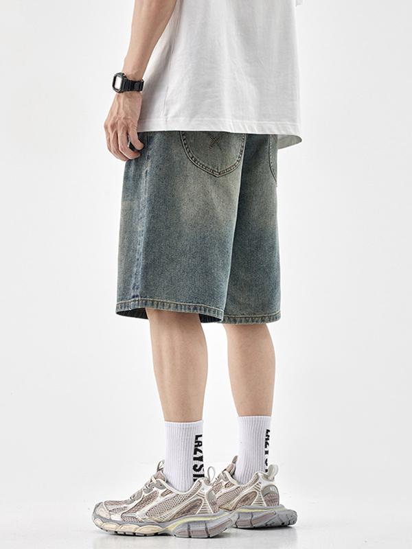 Lockere, lässige Jeansshorts für Herren mit Ameisen-Print