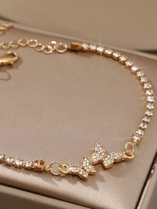 Personalisiertes Armband mit Diamant-Schmetterling